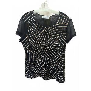NEW BETA'S CHOICE women's mesh leopard shirt in black